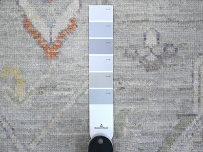 Grey 8'10" x 11'11" Oushak And Peshawar Hand knotted Wool Rug - Sku: O089696
