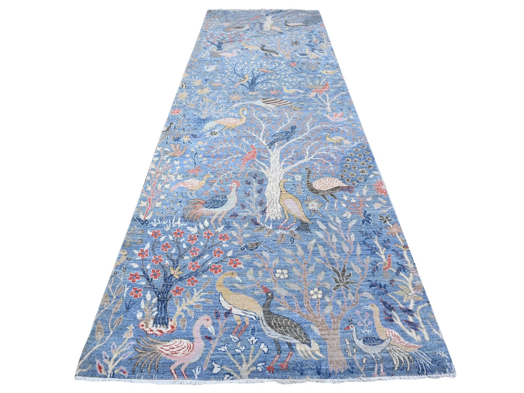 Peshawar hand-knotted wool runner in Blue, 5'0" x 14'8", SKU O089697