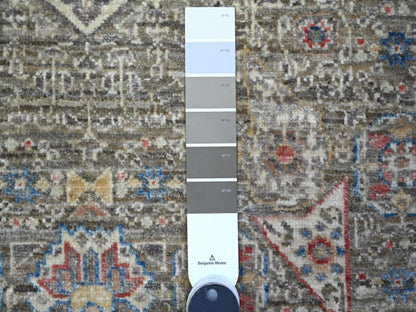 Grey 6'1" x 8'10" Traditional Hand knotted Wool Rug - Sku: O089707