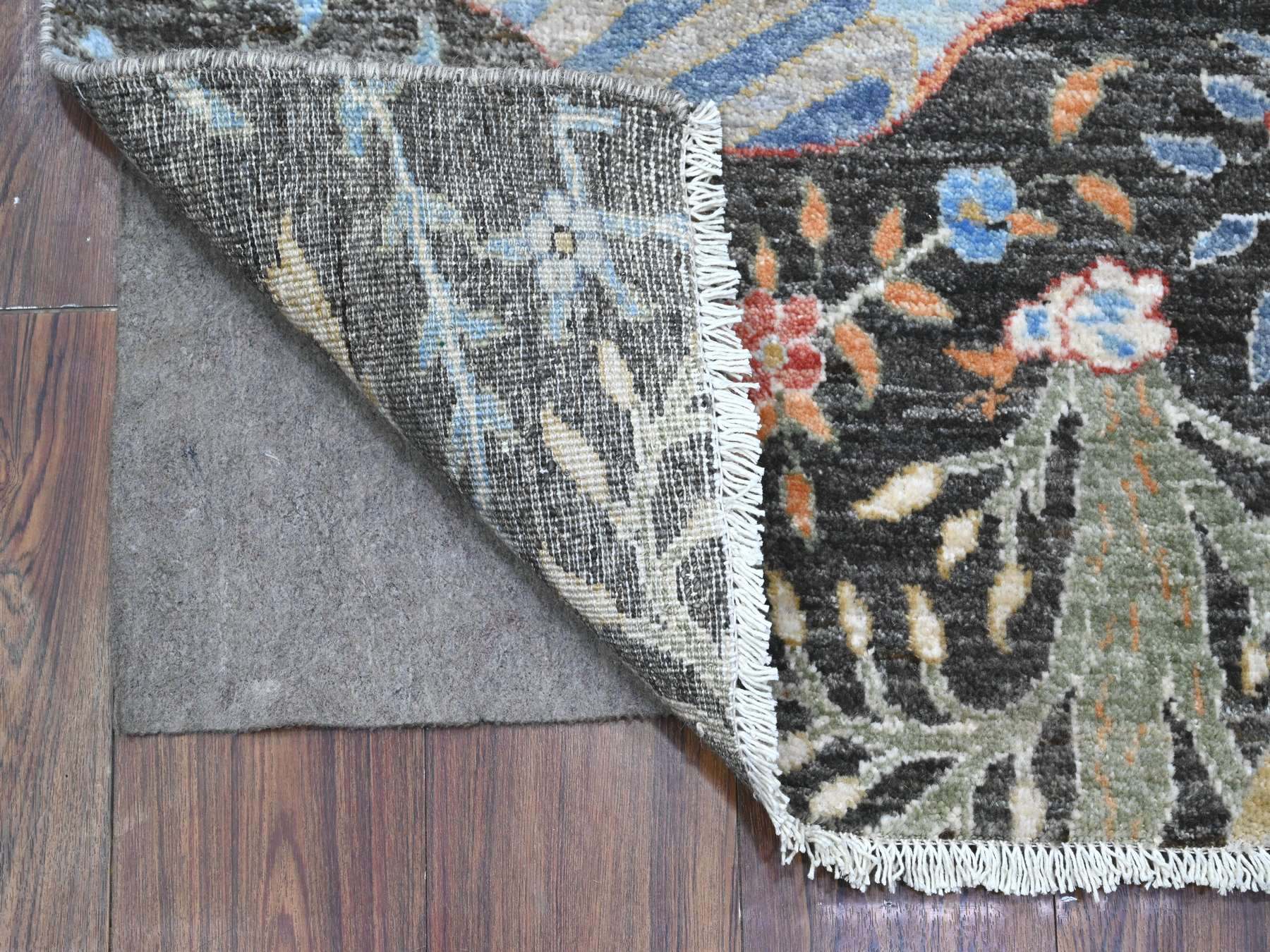 Peshawar hand-knotted wool runner in Gray, 2'6" x 17'9", SKU O089709
