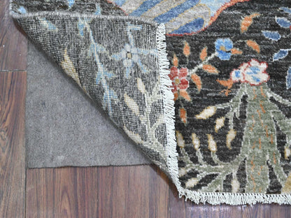 Peshawar hand-knotted wool runner in Gray, 2'6" x 17'9", SKU O089709