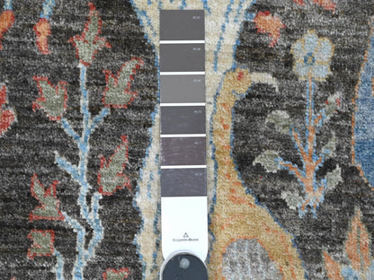 Grey 2'6" x 17'9" Oushak And Peshawar Hand knotted Wool Rug - Sku: O089709