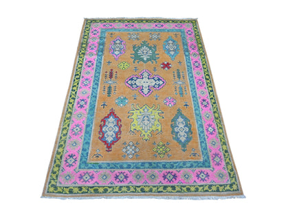 Orange 3'11" x 5'9" Tribal Hand knotted Wool Rug - Sku: O089711