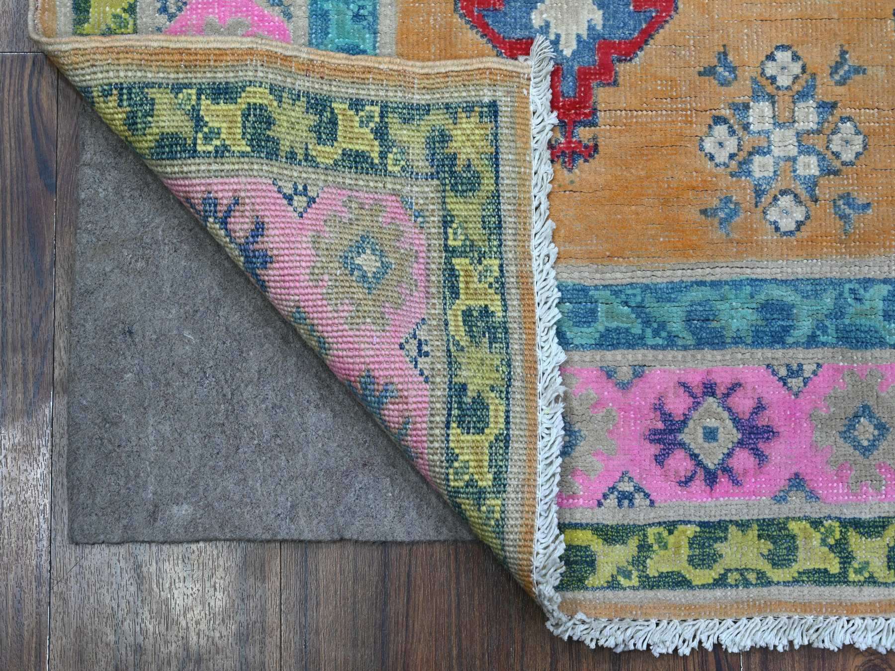 Kazak Tribal hand-knotted wool rug in Orange, 3'11" x 5'9", SKU O089711