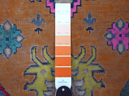 Orange 3'11" x 5'9" Tribal Hand knotted Wool Rug - Sku: O089711