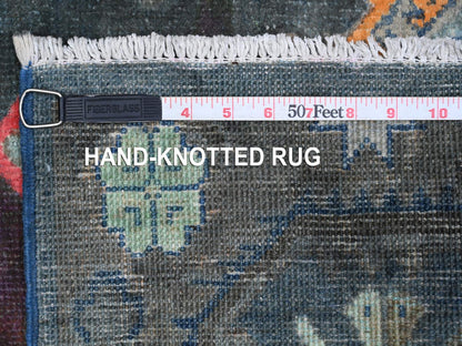 Kazak Tribal hand-knotted wool rug in Black, 3'2" x 4'11", SKU O089712