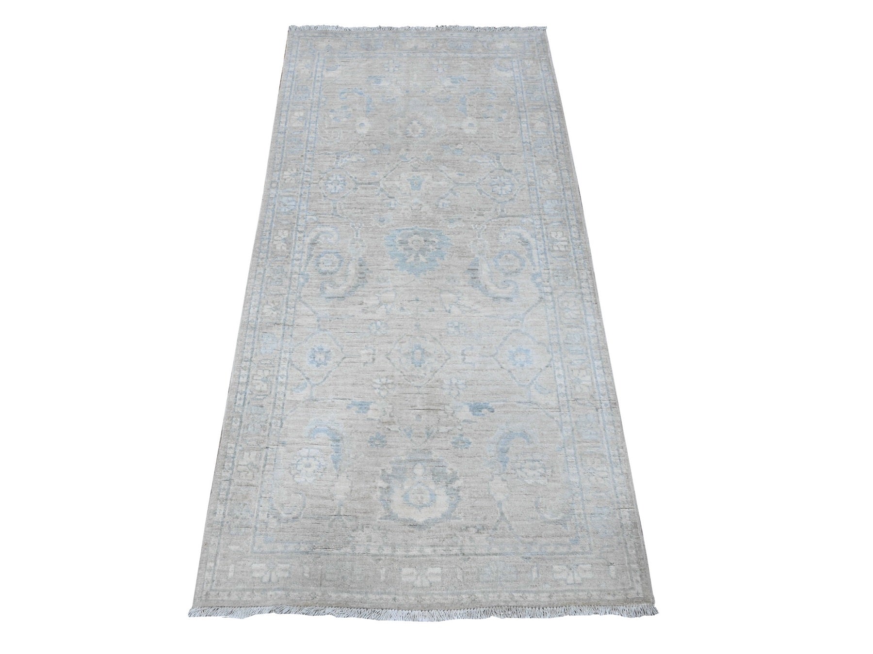 Gray 2'9" x 5'6" Oushak / Peshawar Hand knotted Wool Rug - Sku: O089718