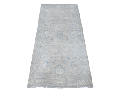 Grey 2'9" x 5'6" Oushak And Peshawar Hand knotted Wool Rug - Sku: O089718
