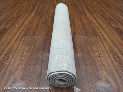 Grey 2'9" x 5'6" Oushak And Peshawar Hand knotted Wool Rug - Sku: O089718