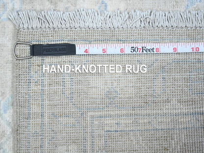 Grey 2'9" x 5'6" Oushak And Peshawar Hand knotted Wool Rug - Sku: O089718
