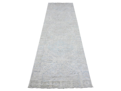 Ivory 2'11" x 9'4" Oushak And Peshawar Hand knotted Wool Rug - Sku: O089721