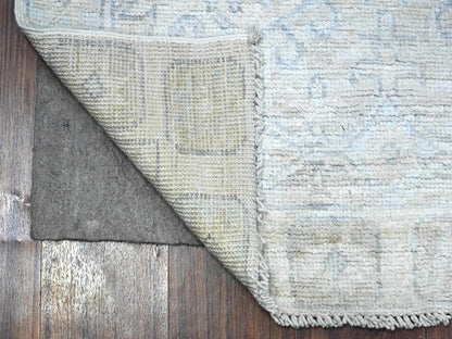 Oushak / Peshawar hand-knotted wool runner in Ivory, 2'11" x 9'4", SKU O089721