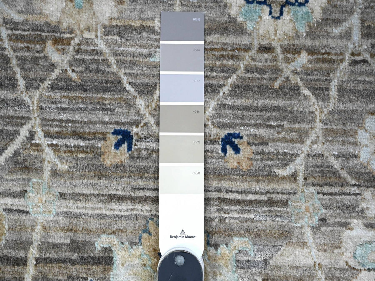 Mahal Tribal hand-knotted wool rug in Gray, 11'11" x 17'11", SKU O089723