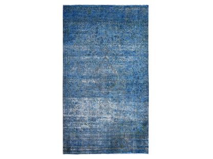 Overdyed 7'2" x 12'5" Vintage Hand knotted Wool Rug - Sku: O089725