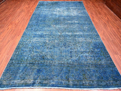 Overdyed 7'2" x 12'5" Vintage Hand knotted Wool Rug - Sku: O089725