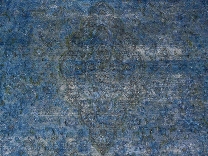 Overdyed 7'2" x 12'5" Vintage Hand knotted Wool Rug - Sku: O089725