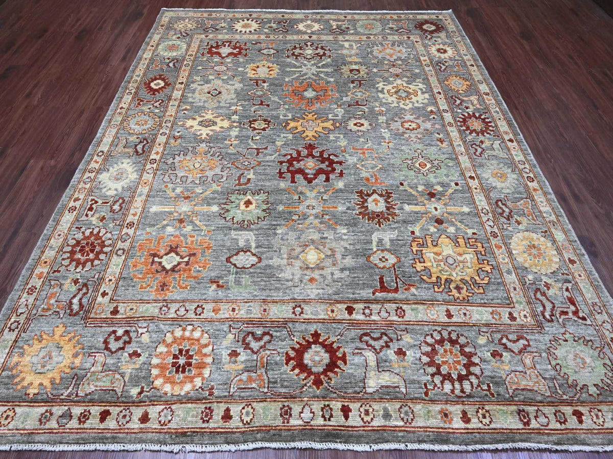 Oushak Oushak hand-knotted wool rug in Gray, 7'10" x 9'9" — SKU O089759 (view 2)