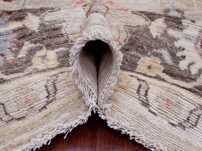 Brown 8'2" x 9'8" Oushak / Peshawar Hand knotted Wool Rug - Sku: O089760