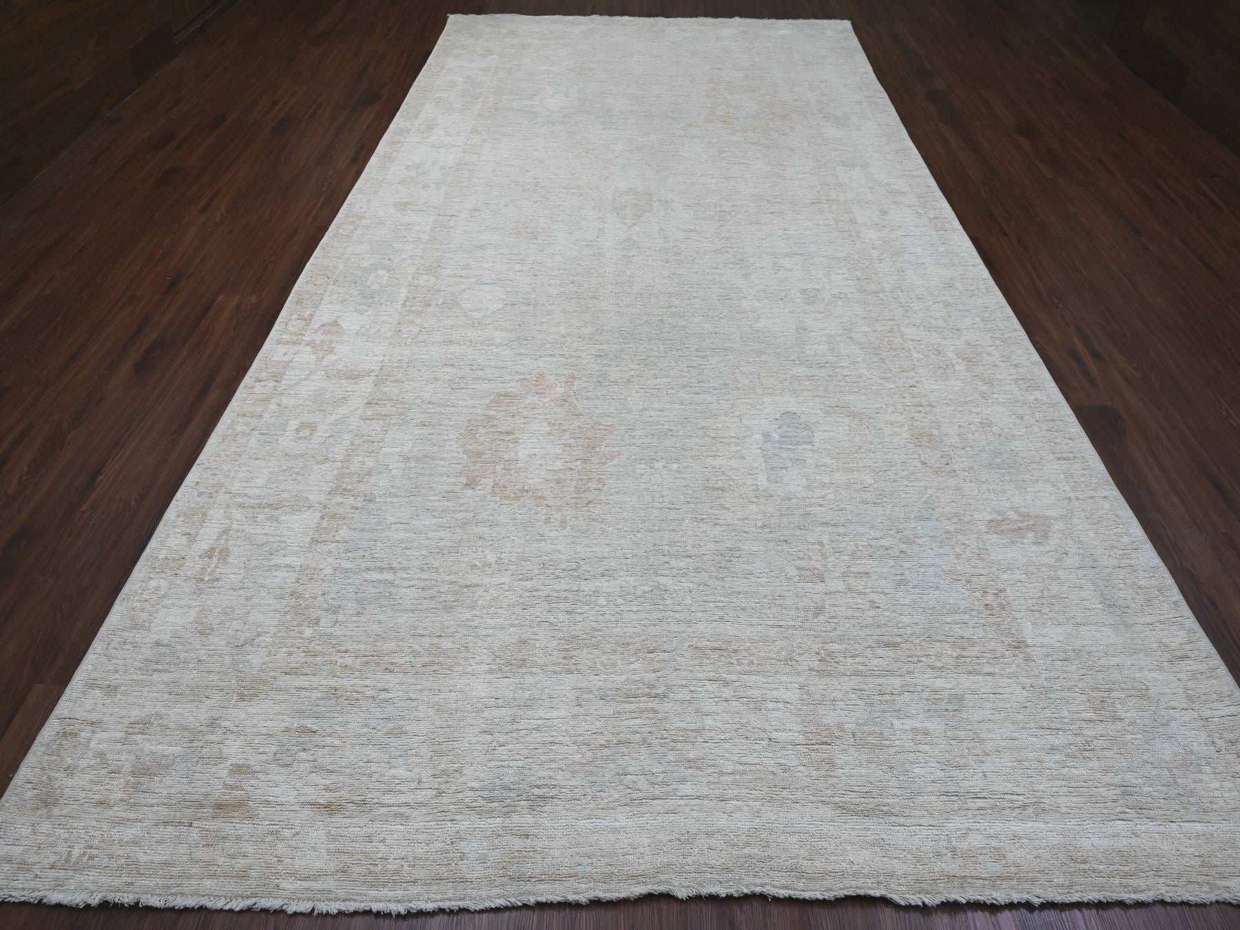Gray 7'8" x 14'10" Oushak / Peshawar Hand knotted Wool Rug - Sku: O089768