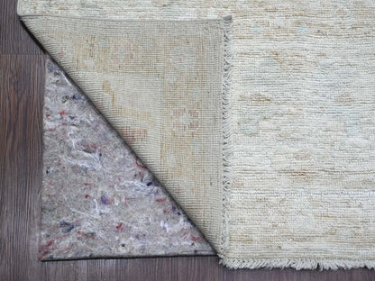 Grey 7'8" x 14'10" Oushak And Peshawar Hand knotted Wool Rug - Sku: O089768
