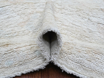Grey 7'8" x 14'10" Oushak And Peshawar Hand knotted Wool Rug - Sku: O089768