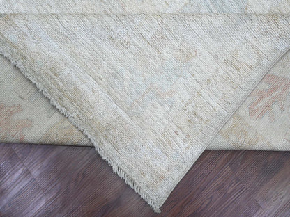 Grey 7'8" x 14'10" Oushak And Peshawar Hand knotted Wool Rug - Sku: O089768