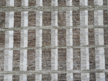 Brown 8'0" x 9'9" Modern / Contemporary Hand knotted Wool Rug - Sku: O089773