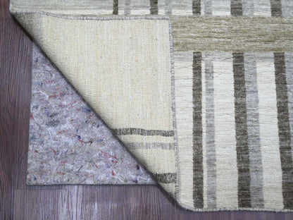 Brown 8'8" x 11'8" Modern / Contemporary Hand knotted Wool Rug - Sku: O089774