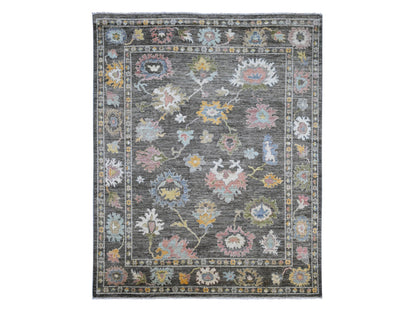 Brown 7'11" x 9'10" Oushak / Peshawar Hand knotted Wool Rug - Sku: O089777