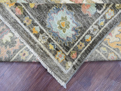 Brown 7'11" x 9'10" Oushak / Peshawar Hand knotted Wool Rug - Sku: O089777