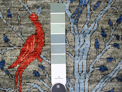 Peshawar Oushak hand-knotted wool rug in Gray, 5' x 6'9" — SKU O089790 (view 3)