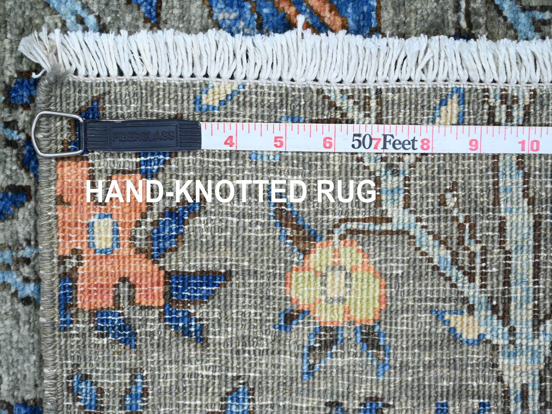 Peshawar Oushak hand-knotted wool rug in Gray, 5' x 6'9" — SKU O089790 (view 6)