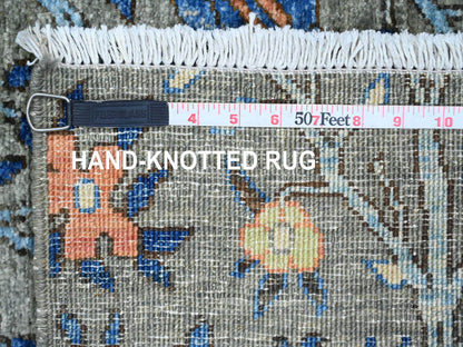 Peshawar Oushak hand-knotted wool rug in Gray, 5' x 6'9" — SKU O089790 (view 6)