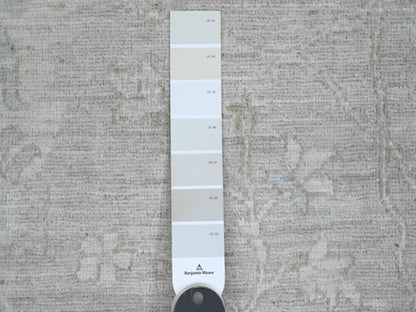 Mahal Oushak hand-knotted wool rug in Gray & Ivory, 7'8" x 7'11" — SKU O089795 (view 7)