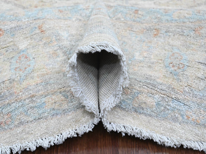 Heriz Oushak hand-knotted wool rug in Ivory & Gray, 7'7" x 7'9" — SKU O089796 (view 5)
