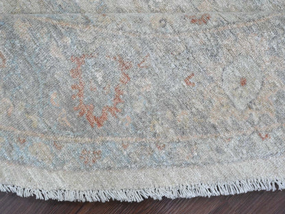 Heriz Oushak hand-knotted wool rug in Ivory & Gray, 7'7" x 7'9" — SKU O089796 (view 6)