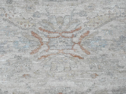 Heriz Oushak hand-knotted wool rug in Ivory & Gray, 7'7" x 7'9" — SKU O089796 (view 8)