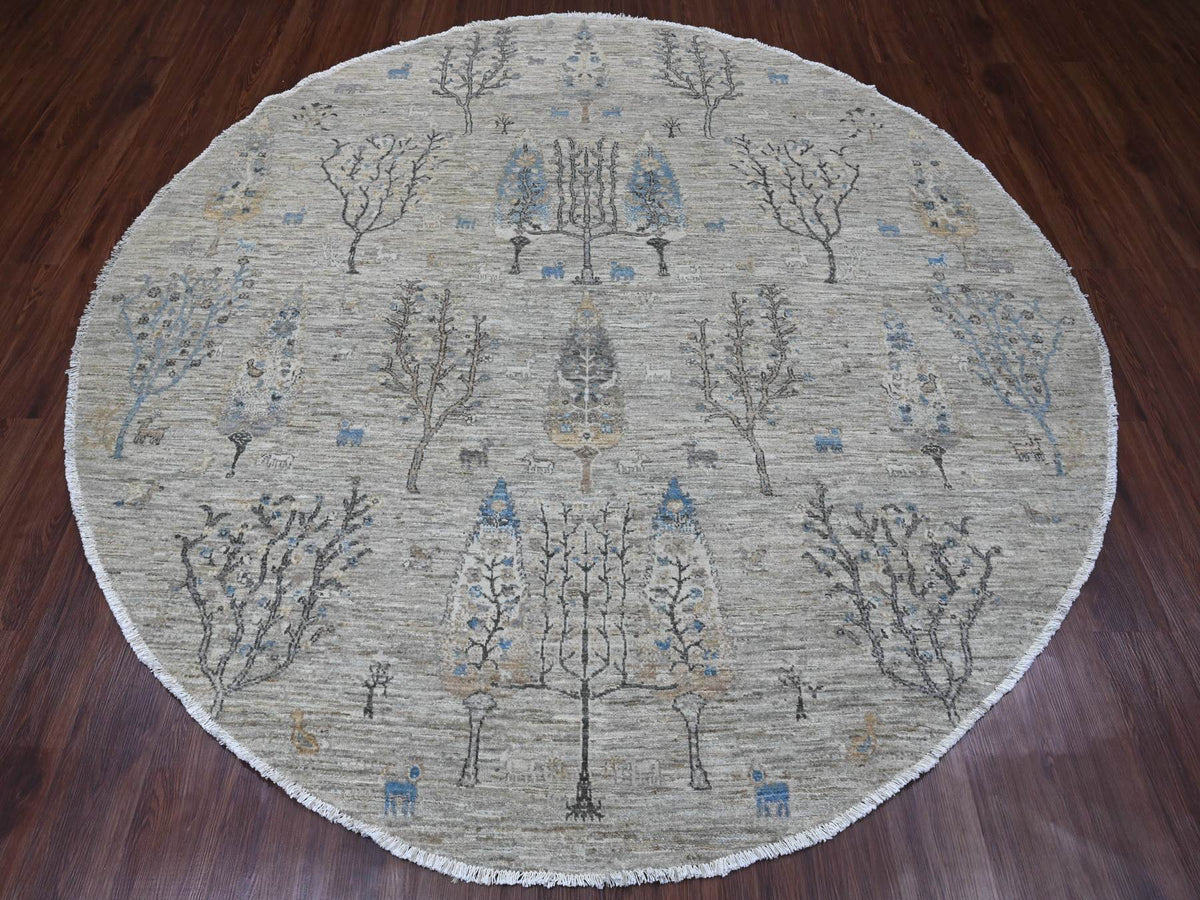 Peshawar Oushak hand-knotted wool rug in Gray, 7'11" x 8' — SKU O089797 (view 2)