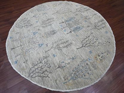 Peshawar Oushak hand-knotted wool rug in Gray, 7'11" x 8' — SKU O089797 (view 3)