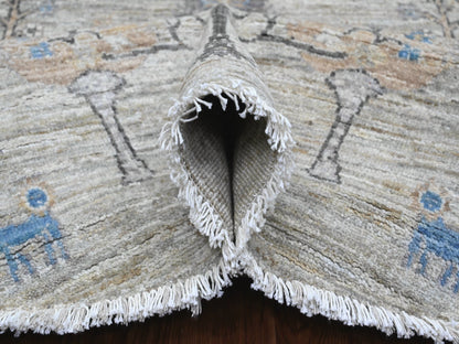 Peshawar Oushak hand-knotted wool rug in Gray, 7'11" x 8' — SKU O089797 (view 5)