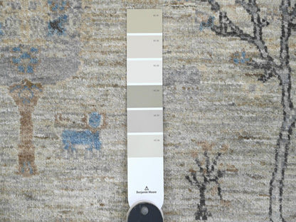 Peshawar Oushak hand-knotted wool rug in Gray, 7'11" x 8' — SKU O089797 (view 7)