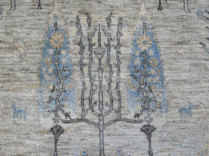 Peshawar Oushak hand-knotted wool rug in Gray, 7'11" x 8' — SKU O089797 (view 8)