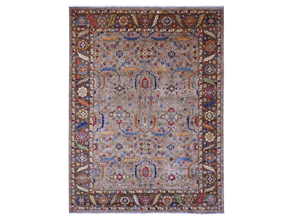 Heriz Oushak hand-knotted wool rug in Gray & Brown, 10' x 13'4" — SKU O089798