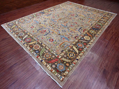 Heriz Oushak hand-knotted wool rug in Gray & Brown, 10' x 13'4" — SKU O089798 (view 3)