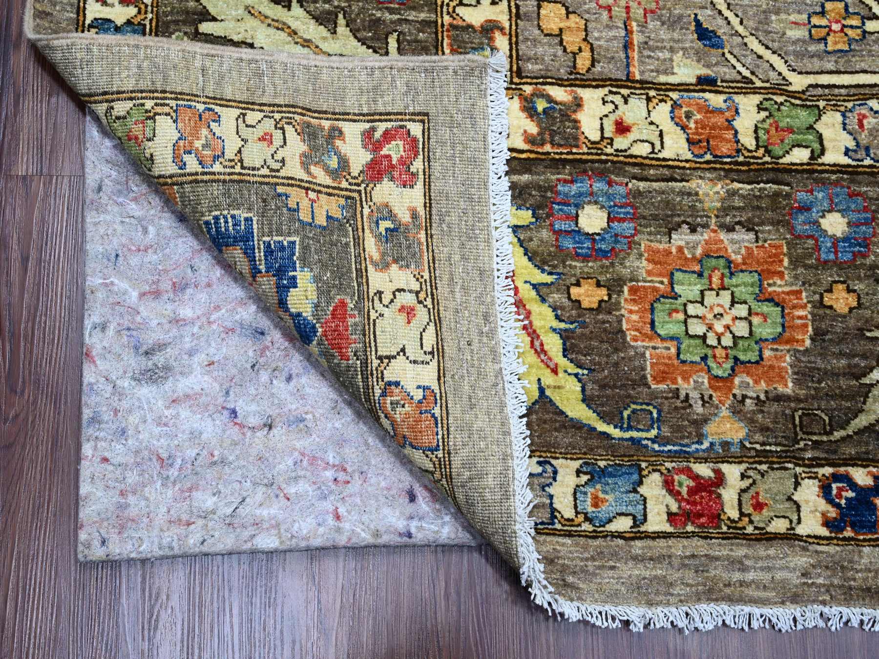 Heriz Oushak hand-knotted wool rug in Gray & Brown, 10' x 13'4" — SKU O089798 (view 4)