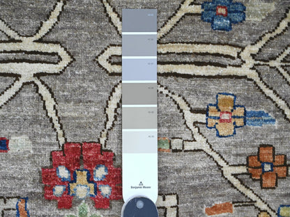 Heriz Oushak hand-knotted wool rug in Gray & Brown, 10' x 13'4" — SKU O089798 (view 7)
