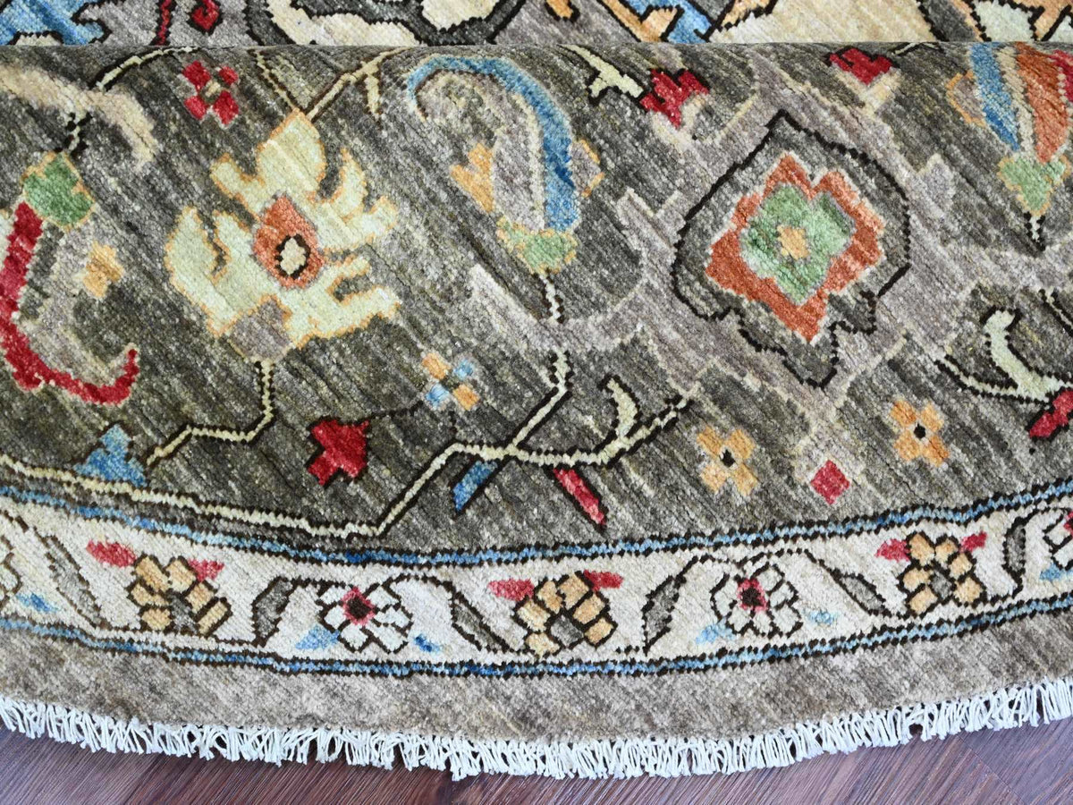 Heriz Oushak hand-knotted wool rug in Gray, 9'11" x 9'11" — SKU O089800 (view 6)