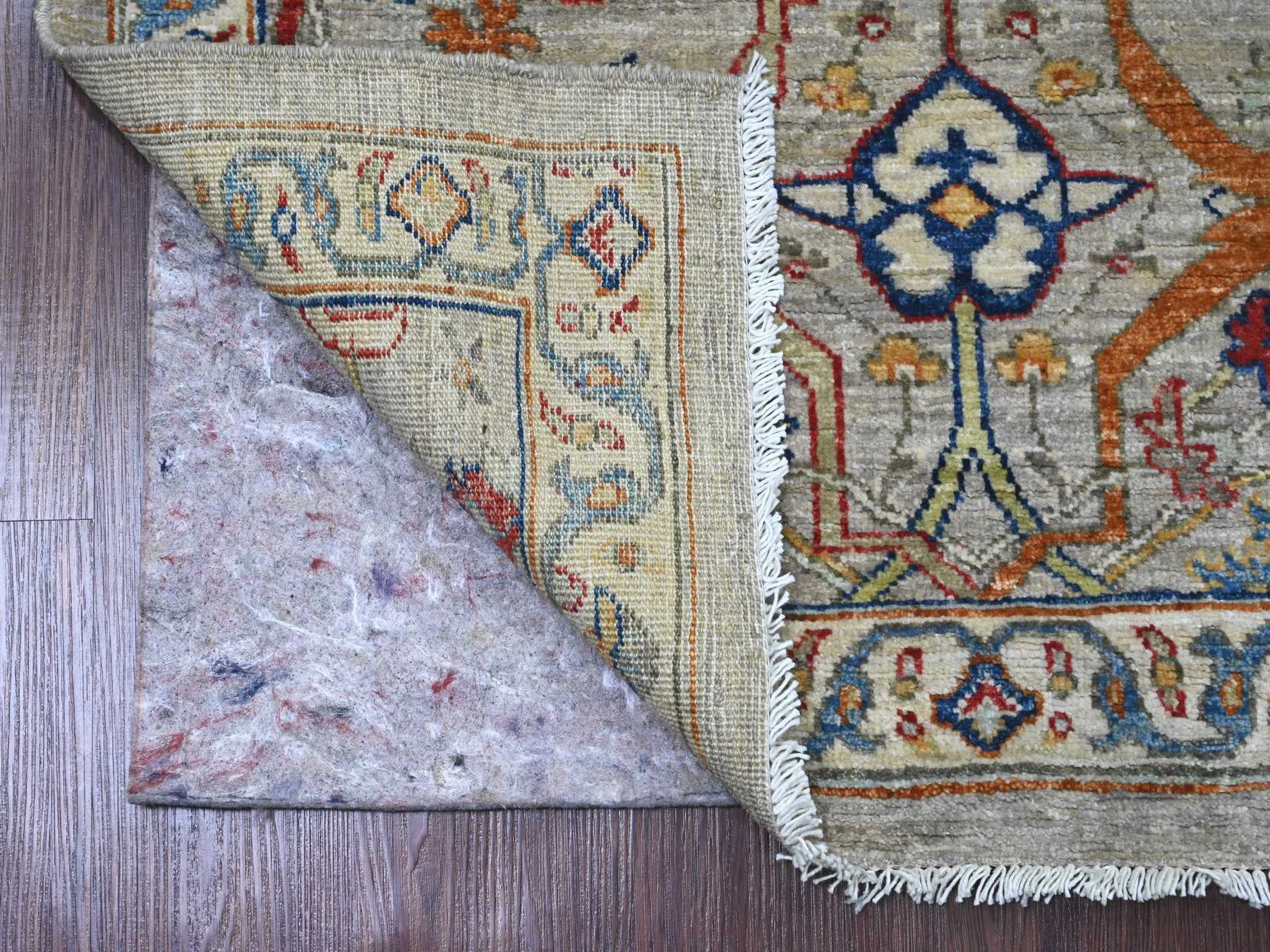 Peshawar Oushak hand-knotted wool runner in Gray, 3' x 9'8" — SKU O089815 (view 2)
