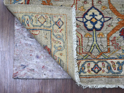 Peshawar Oushak hand-knotted wool runner in Gray, 3' x 9'8" — SKU O089815 (view 2)