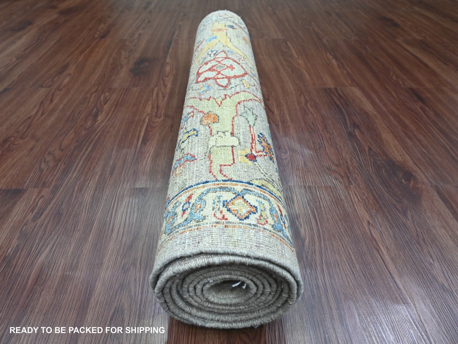 Peshawar Oushak hand-knotted wool runner in Gray, 3' x 9'8" — SKU O089815 (view 4)